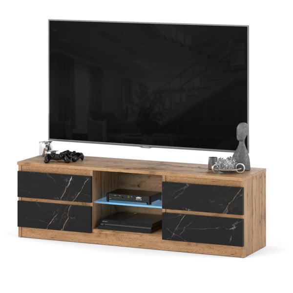 Szafka rtv 138cm 4 szuflady stolik dąb wotan san sebastian 693272