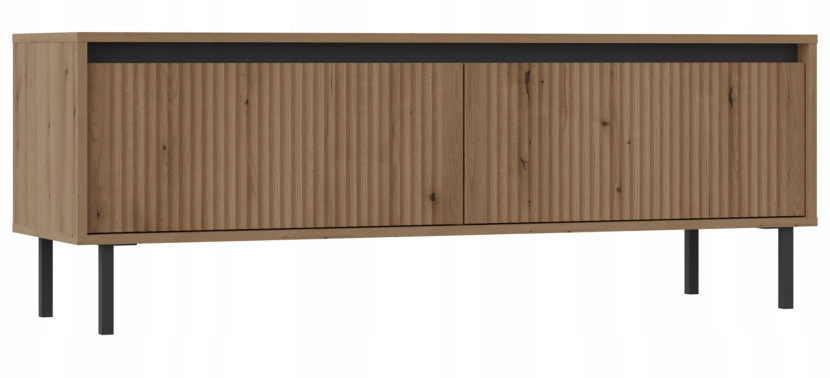 SZAFKA RTV 140 cm Pod TELEWIZOR 2S Nóżki METALOWE DĄB OSAKA 349721