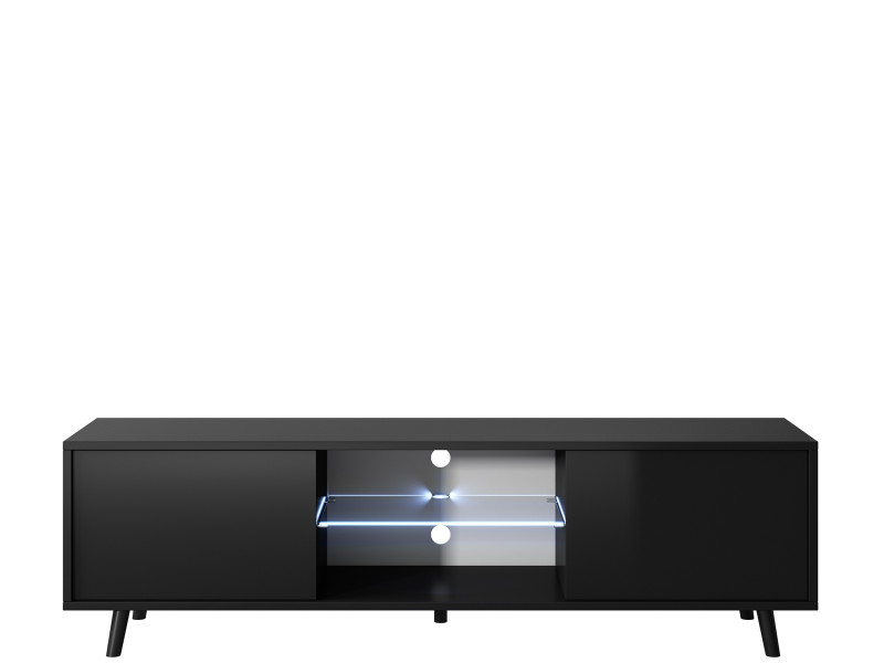 Szafka RTV 140 cm pod telewizor LIRIA czarny połysk 766591