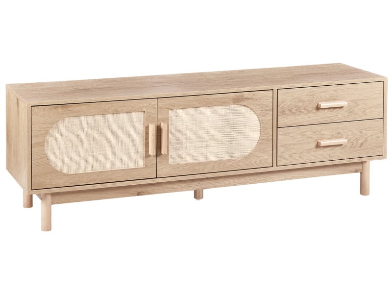 Szafka RTV 150 cm rattanowy front jasnobrązowa 806389