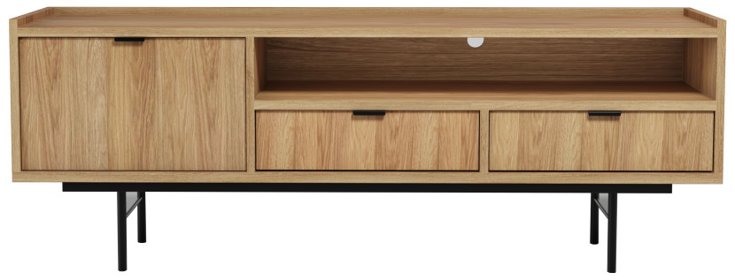Szafka RTV 150 cm z szufladami ELVIO hikora naturalna 773772