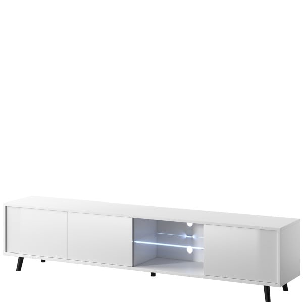 Szafka RTV 175 cm pod telewizor LIRIA biały połysk 766593