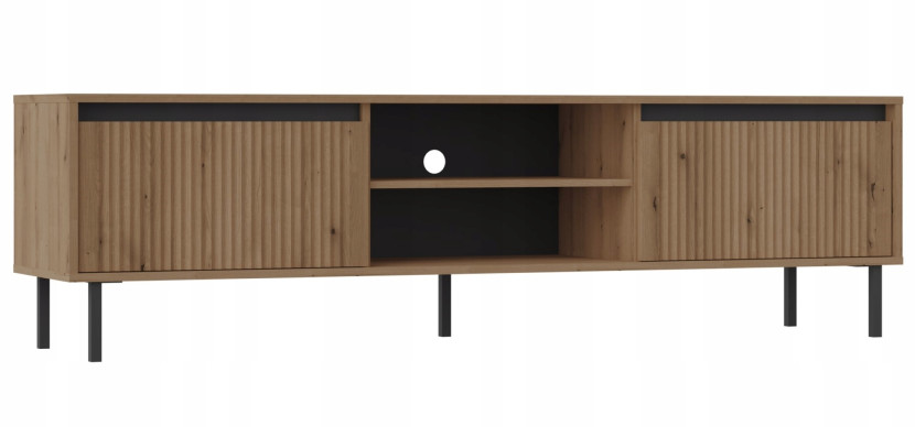 SZAFKA RTV 179 cm Pod TELEWIZOR 2S Nóżki METALOWE DĄB OSAKA 349718