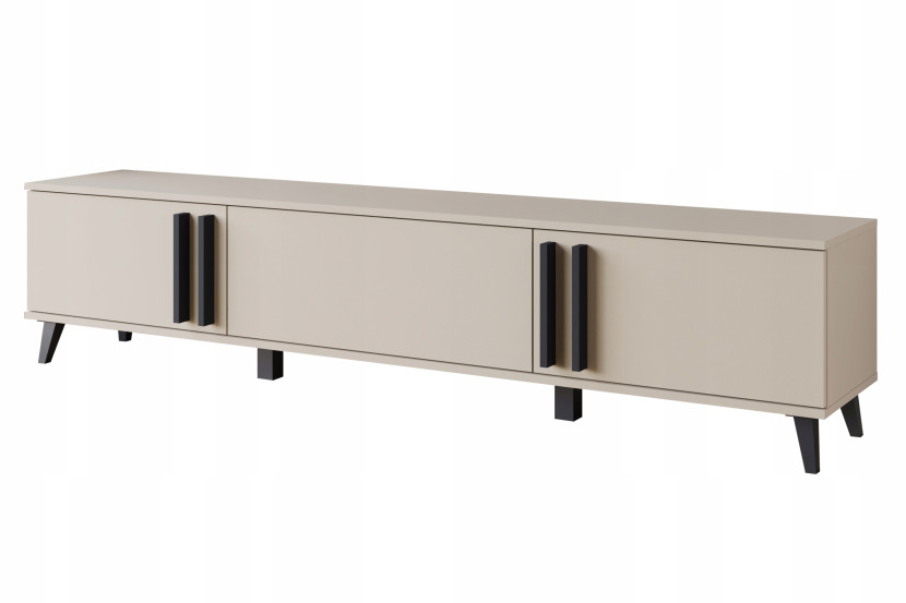 Szafka RTV 180 cm na nóżkach do salonu, nowoczesna trzy klapy, congo mat 804940