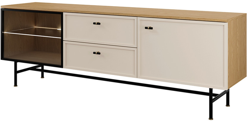 Szafka RTV 180 cm z 2 drzwiami i 2 szufladami EVORIA 1079345