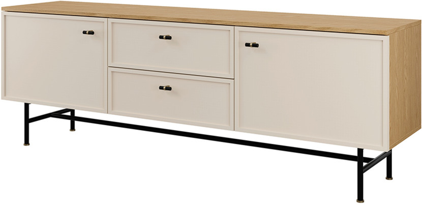 Szafka RTV 180 cm z 2 drzwiami i 2 szufladami EVORIA 1079344