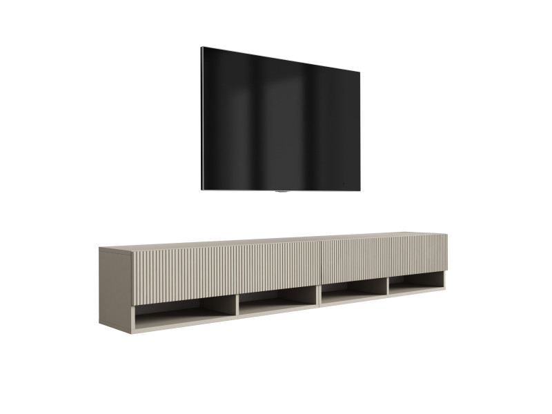 Szafka RTV (2 x 100 cm), fronty ryflowane, Kaszmir, 200 × 32 × 33,6 cm 964851