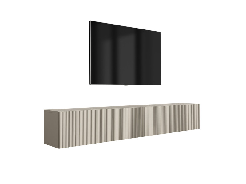 Szafka RTV (2 x 100 cm), fronty ryflowane, Kaszmir, 200 × 32 × 33,6 cm 964844
