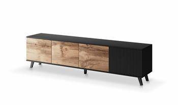 Szafka RTV 200cm Adre dąb wotan/ czarna 165750