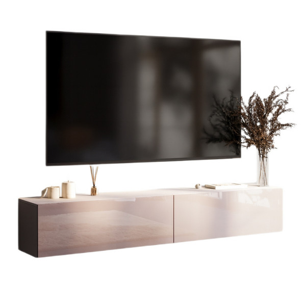 Szafka RTV 210 cm do salonu PREMIUM kaszmir połysk 799675