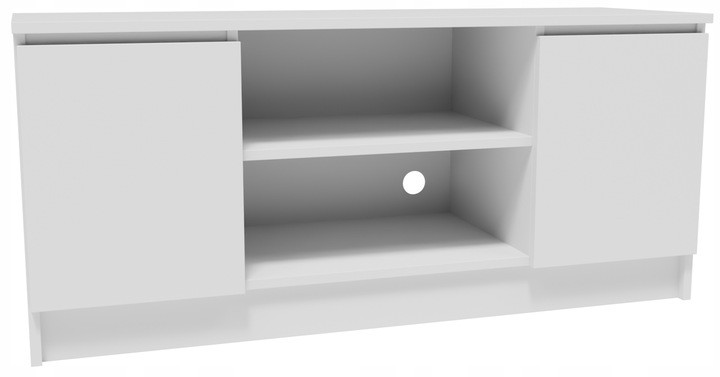 Szafka RTV 2D1P120BIA biała 120cm mały stolik pod telewizor komoda regał 749515