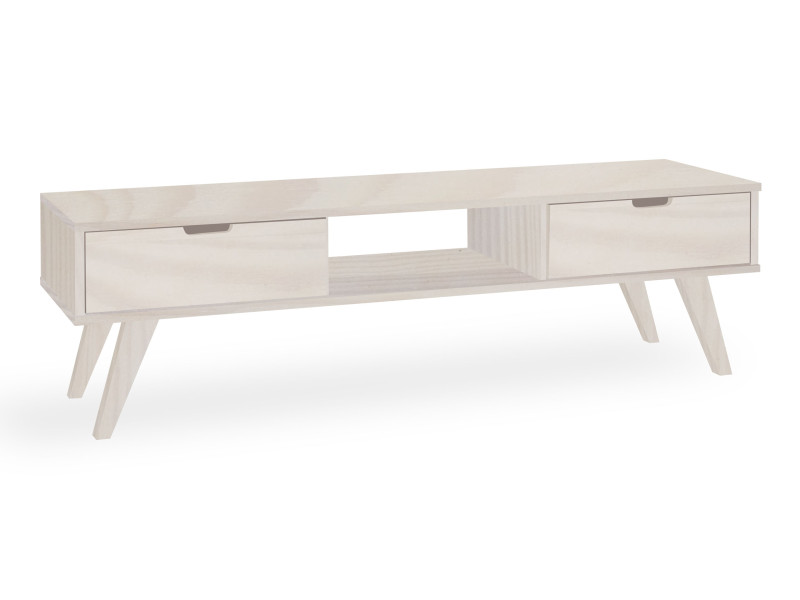 Szafka RTV 46x160 cm z drewna litego MALMO, kolor bielony 682092