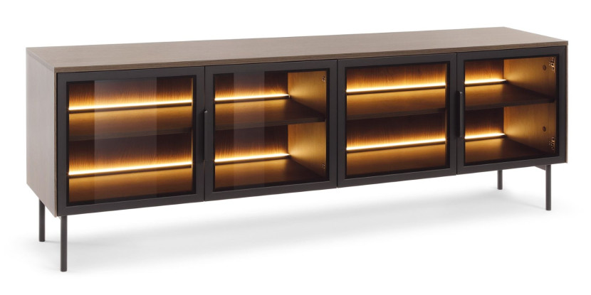 Szafka RTV 4D + LED do salonu LUMIN w kolorze Dąb Dunin 797444