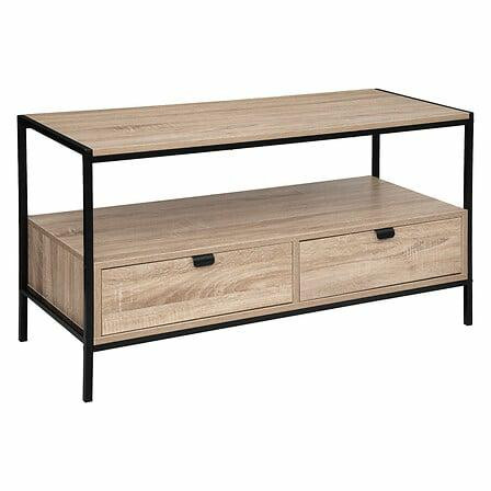 SZAFKA RTV Aliaj naturalna/czarna 100x40x54 cm WYSOKIE NÓŻKI 413476