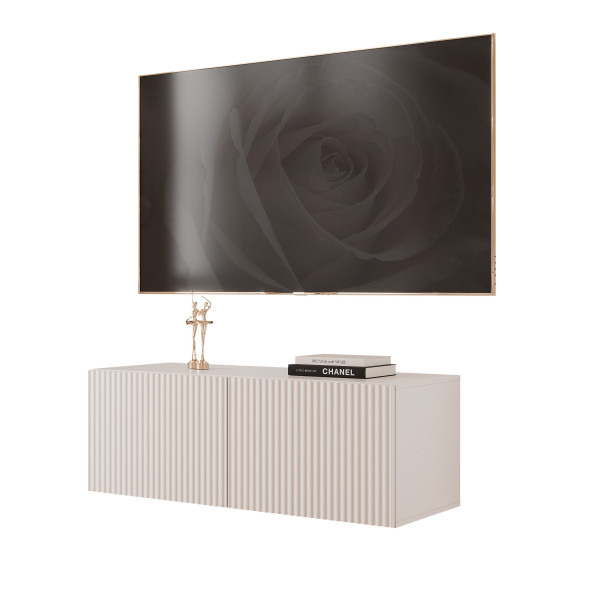 Szafka RTV ANGEL 100 cm z oświetleniem RYFLOWANA 966059
