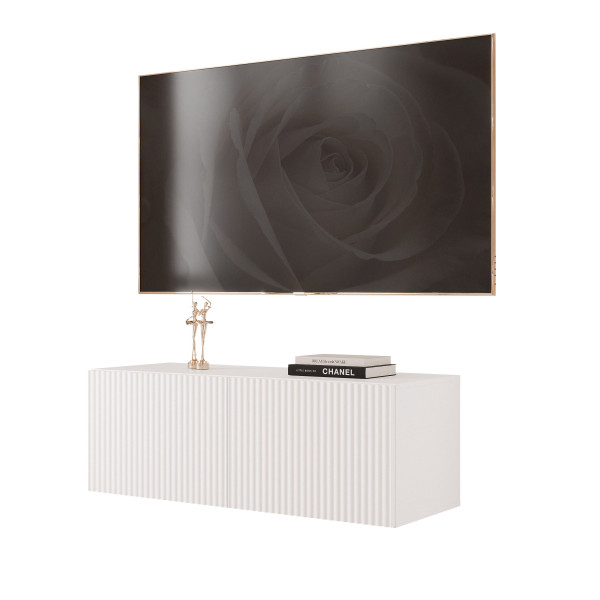Szafka RTV ANGEL 100 cm z oświetleniem RYFLOWANA 966049
