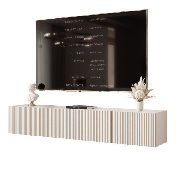 Szafka RTV ANGEL 200 cm z oświetleniem RYFLOWANA 966052