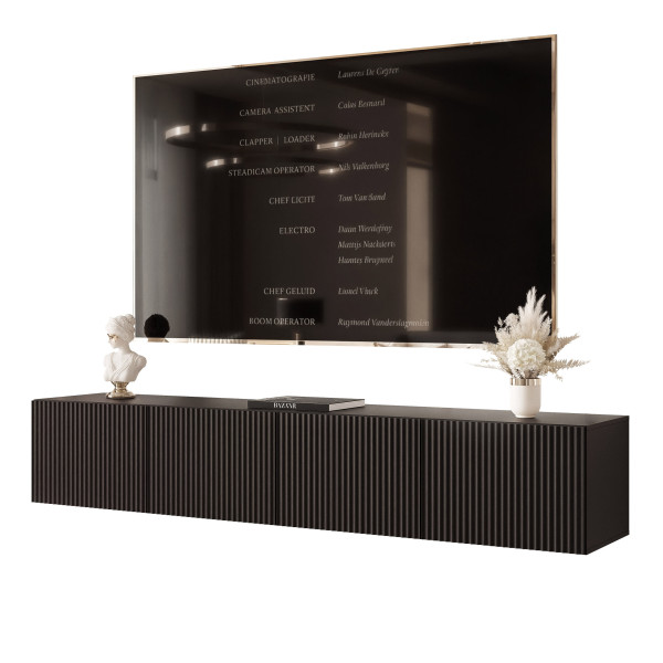 Szafka RTV ANGEL 200 cm z oświetleniem RYFLOWANA 966048