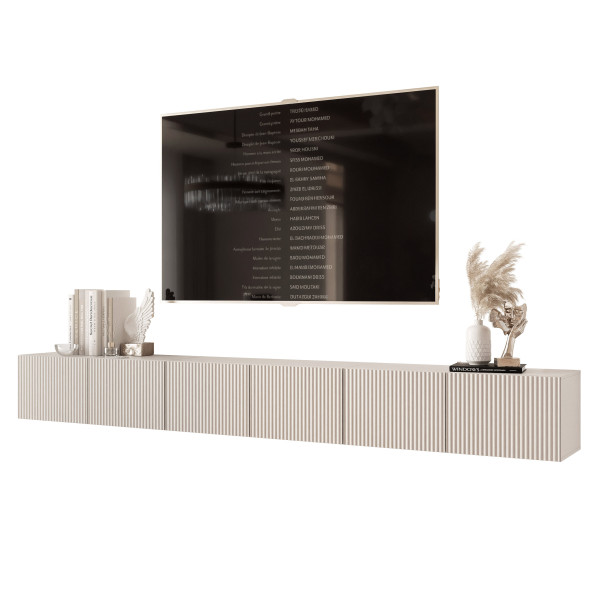 Szafka RTV ANGEL 300 cm z oświetleniem RYFLOWANA 966050