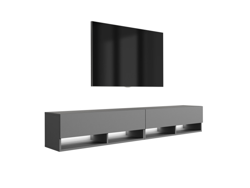 Szafka RTV Antracyt, LED biały, 200 (2 x 100) × 32 × 34 cm 749625