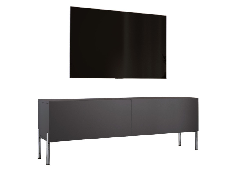 Szafka RTV : Antracyt, nogi chrom, 140 x 34 x 32 cm 220242