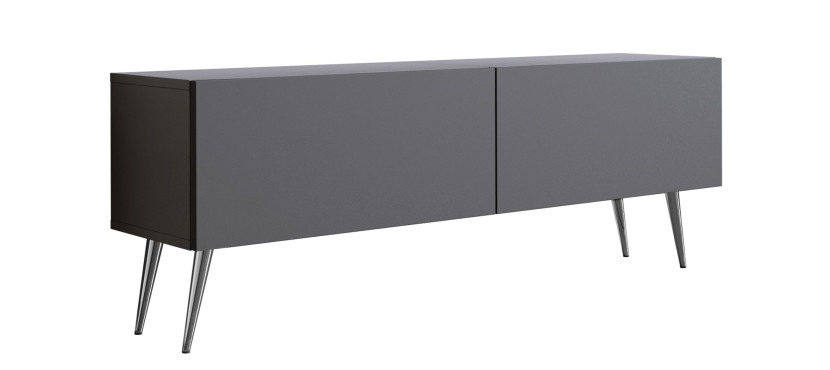 Szafka RTV : Antracyt, nogi chromowane, 140 x 34 x 32 cm 352324