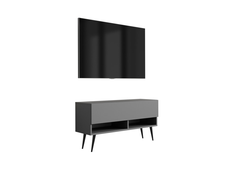Szafka RTV Antracyt, nogi pochyłe czarne, 100 x 32 x 52 cm 749762