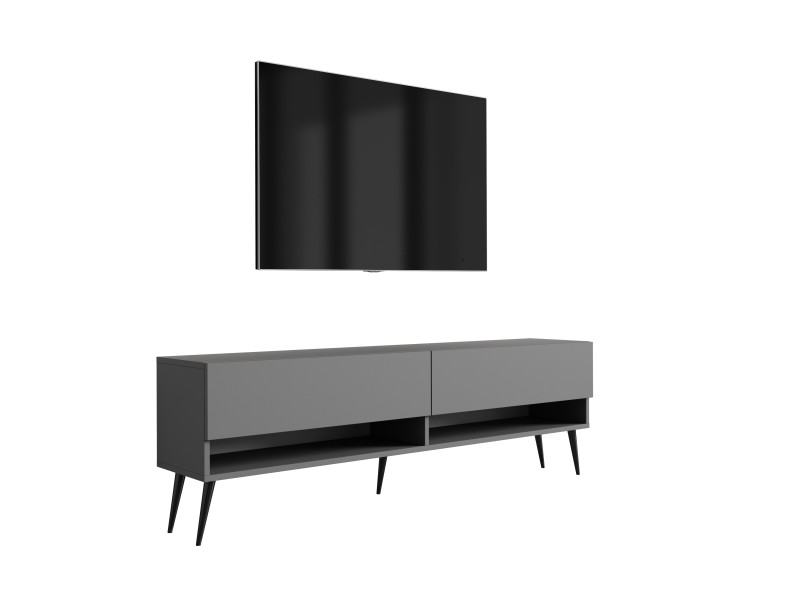 Szafka RTV Antracyt, nogi pochyłe czarne, 170 × 32 × 52 cm 749735
