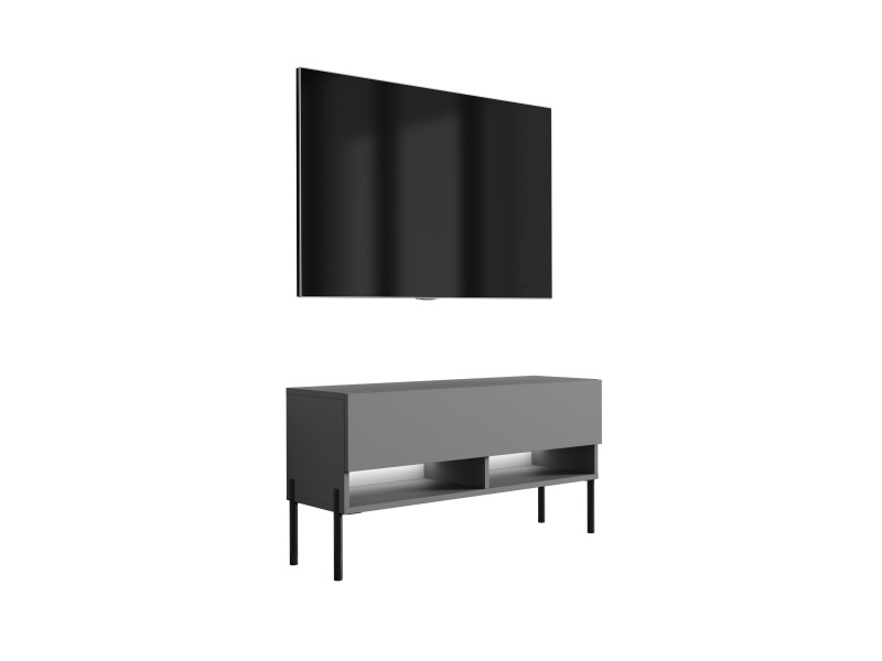 Szafka RTV Antracyt, nogi proste czarne, 100 x 32 x 52 cm 749765