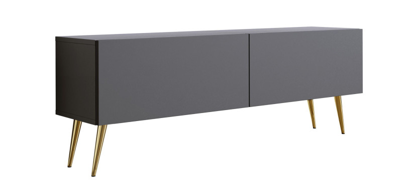 Szafka RTV : Antracyt, złote nogi, 140 x 34 x 32 cm 352290