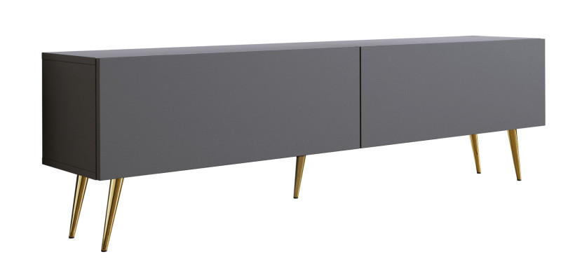 Szafka RTV : Antracyt, złote nogi, 170 x 34 x 32 cm 352321