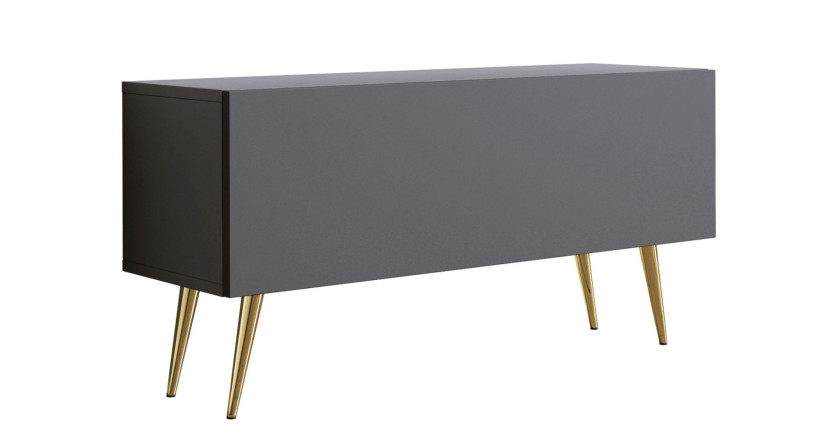 Szafka RTV : Antracyt, złote nogi pochyłe, 100 x 34 x 32 cm 352325