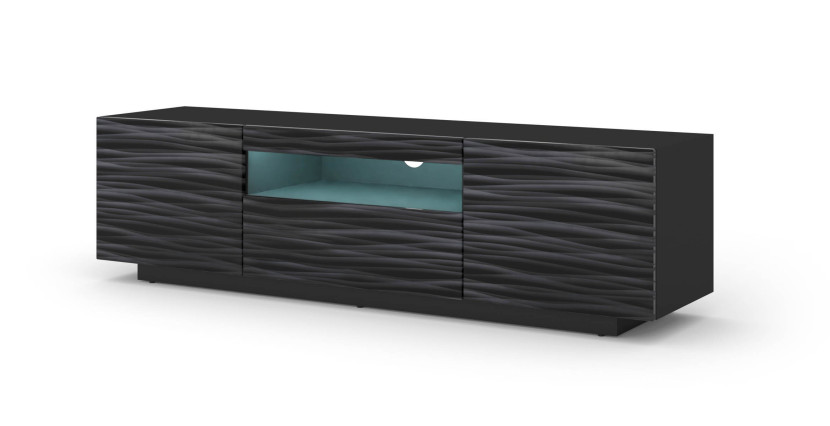 Szafka RTV AURA 150 wisząca stojąca SAHARA czarny + LED 676616