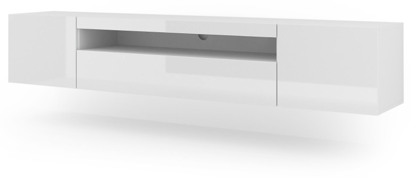 Szafka RTV AURA 200 cm biały połysk 241272