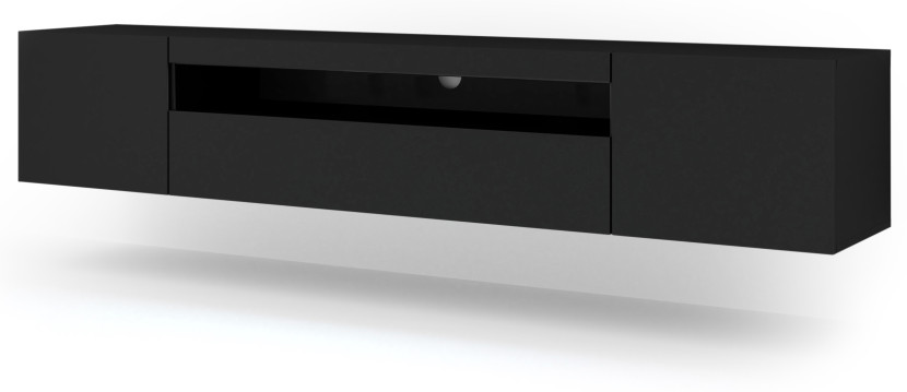 Szafka RTV AURA 200 cm czarny mat 241285