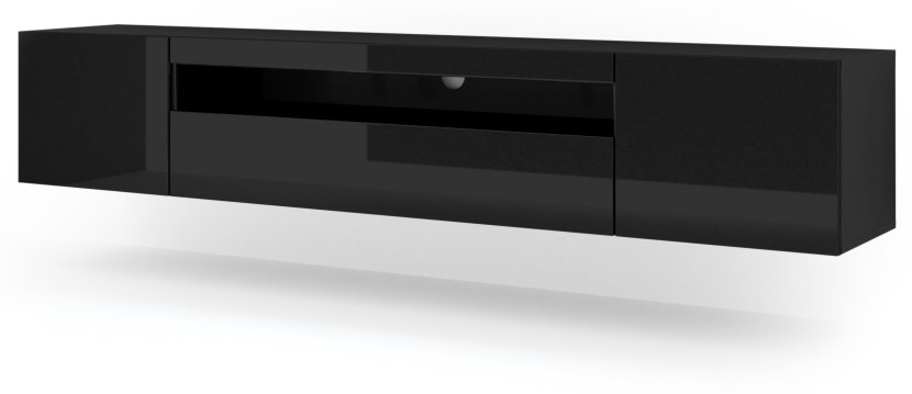 Szafka RTV AURA 200 cm czarny połysk 241268