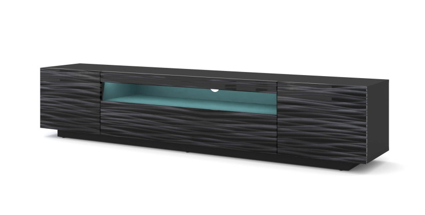 Szafka RTV AURA 200 wisząca stojąca SAHARA czarny + LED 676617