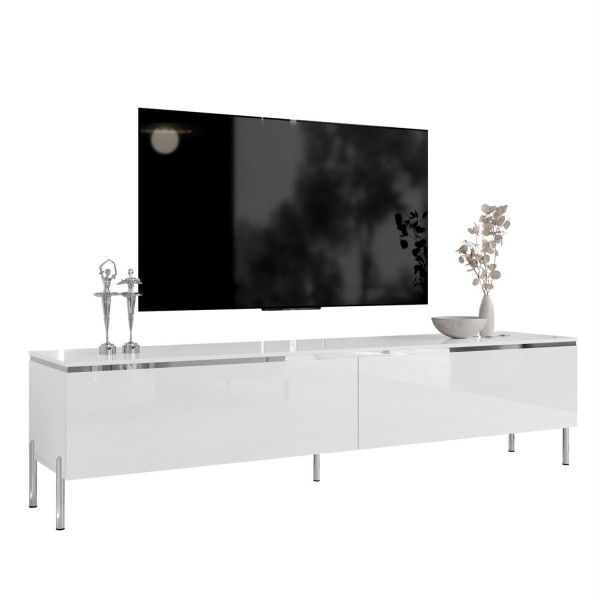 Szafka rtv AURORA SILVER 180 cm, nóżki proste chromowane 865119