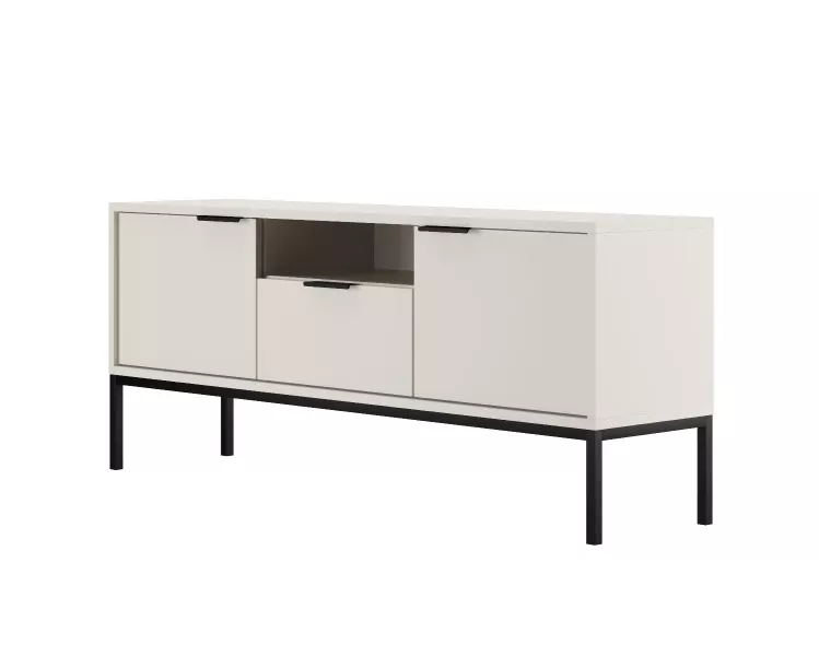 Szafka RTV AUSTIN 135 biała/czarna 409018