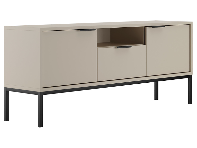 Szafka RTV Austin 135 cm z 2 drzwiami i szufladą kaszmir/czarny 354848