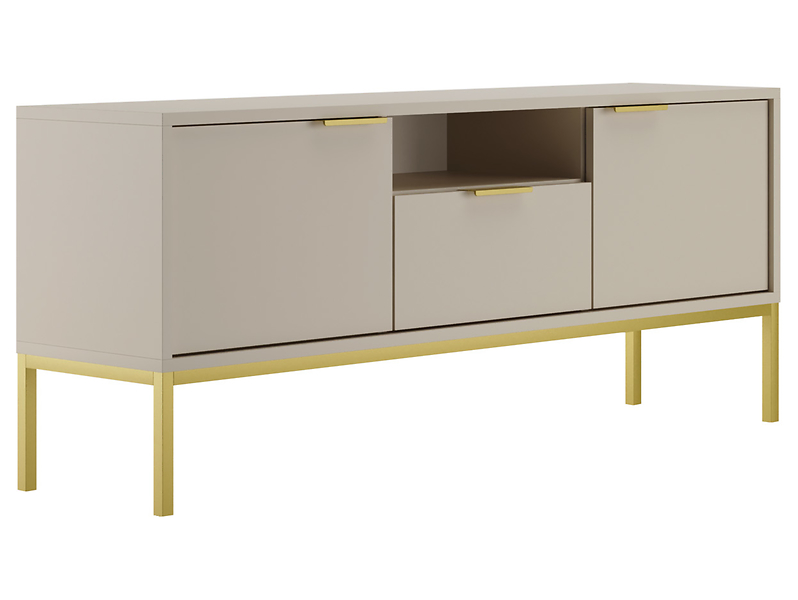 Szafka RTV Austin 135 cm z 2 drzwiami i szufladą kaszmir/złoty 354849