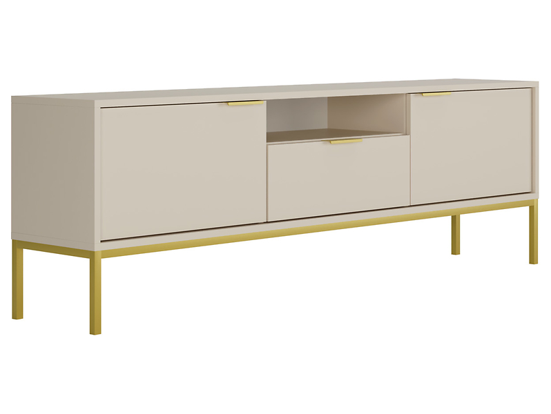 Szafka RTV Austin 175 cm z 2 drzwiami i szufladą kaszmir/złoty 354852