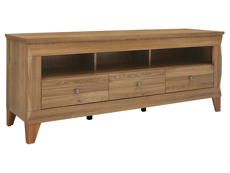 Szafka RTV Bergen 156 cm z 3 szufladami i półką modrzew sibiu złoty 20089