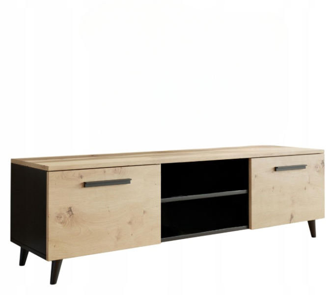 Szafka RTV BERGEN czarny-dąb artisan stolik komoda 247604