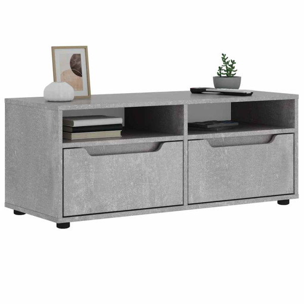 Szafka RTV Betonowa Szara 100x40x38 cm Drewno klejone 857719