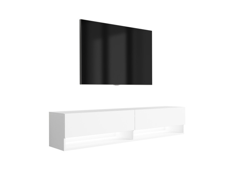 Szafka RTV Biały Mat, LED biały, 170 × 32 × 34 cm 749653