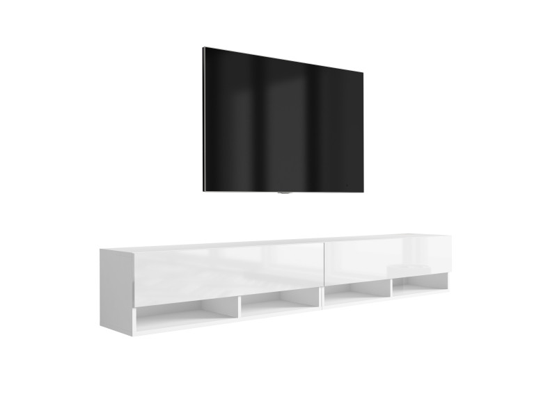 Szafka RTV Biały Mat / Połysk, 200 (2 x 100) × 32 × 34 cm 749665