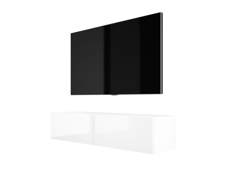 Szafka RTV : Biały Matowy / Biały Błyszczący, 140 x 34 x 32 cm 224824
