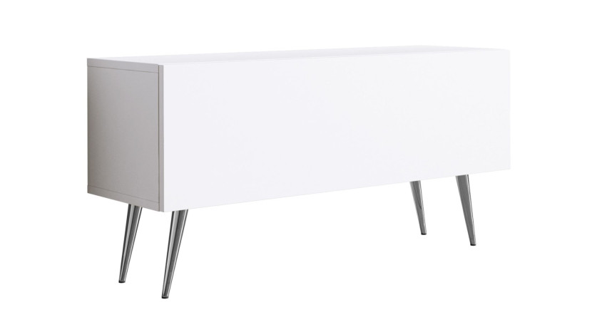 Szafka RTV : Biały Matowy, nogi chromowane, 100 x 34 x 32 cm 352329