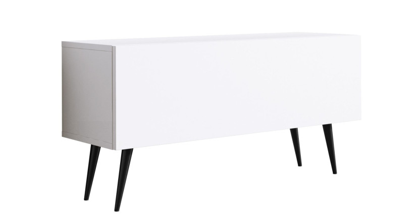 Szafka RTV : Biały Matowy, nogi czarne, 100 x 34 x 32 cm 352312
